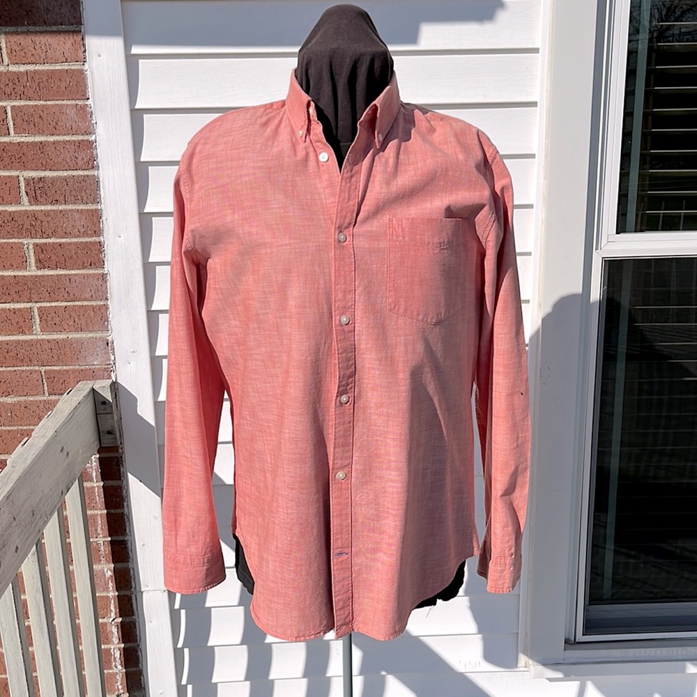 Men’s melon, color, cotton button down shirt